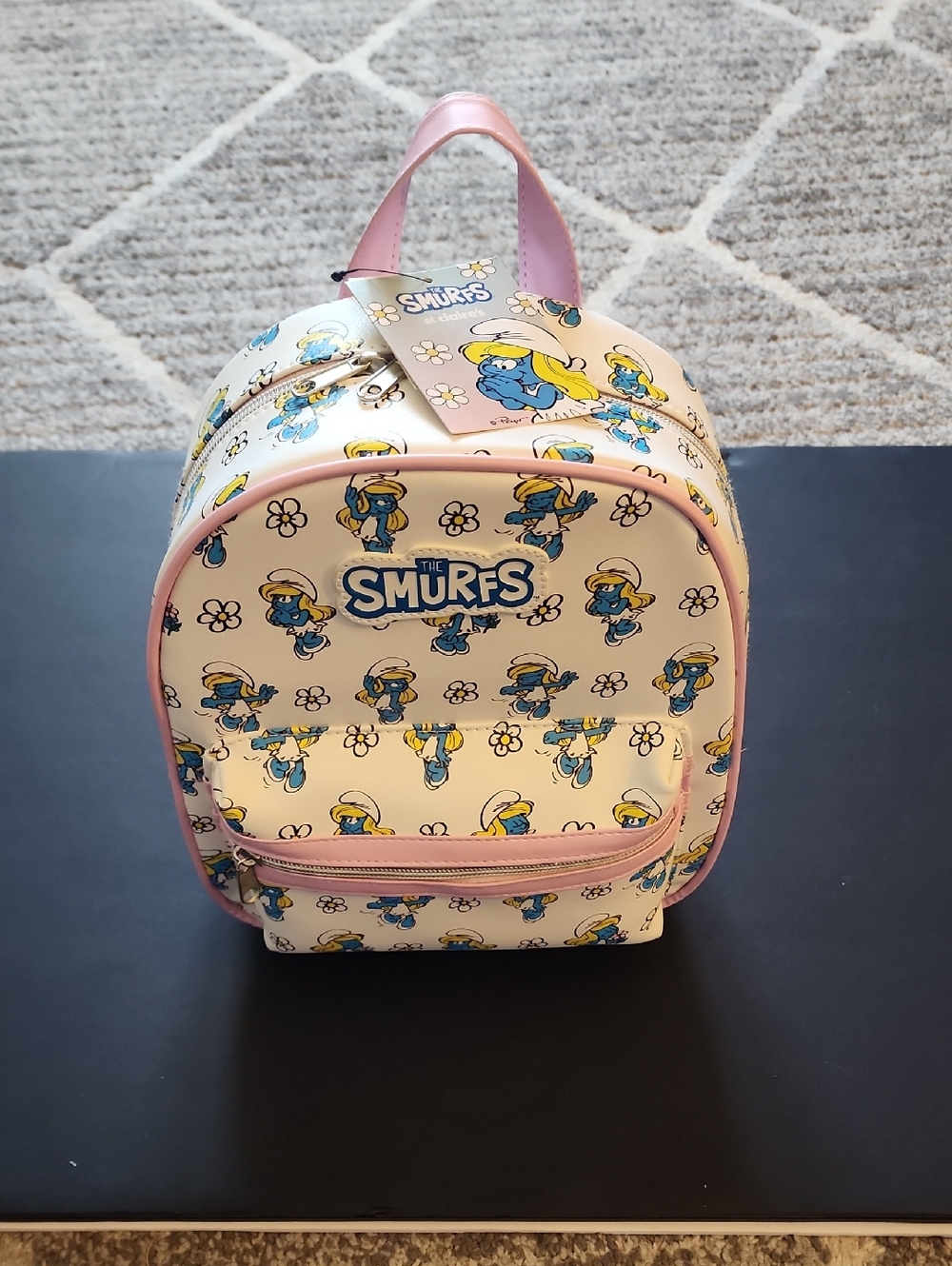 The Smurfs Mini Backpack - Cream & Pink. NWT